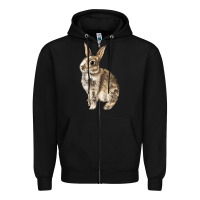 Black Rabbit Zipper Hoodie - LillyAllenDesigns