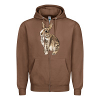 Chestnut Rabbit Zipper Hoodie - LillyAllenDesigns