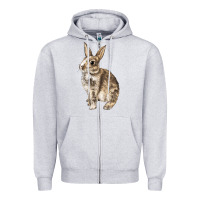 Heather Grey Rabbit Zipper Hoodie - LillyAllenDesigns