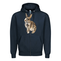 Navy Rabbit Zipper Hoodie - LillyAllenDesigns