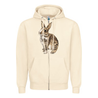 Sandshell Rabbit Zipper Hoodie - LillyAllenDesigns