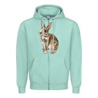 Seafoam Rabbit Zipper Hoodie - LillyAllenDesigns
