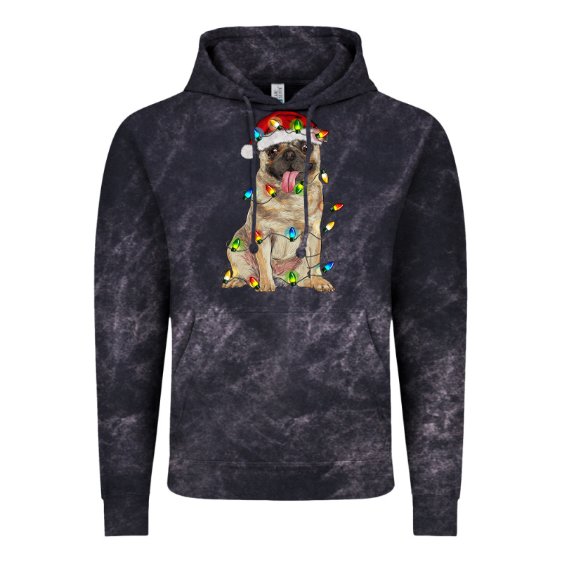 Pug With Christmas Lights Vintage Hoodie by RanaPortraitStore | Teevron