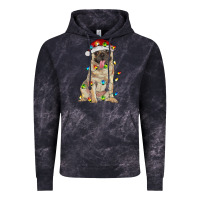 Cloud Black pug with christmas lights Vintage Hoodie - RanaPortraitStore