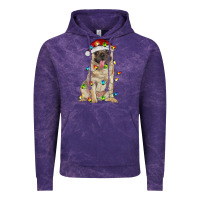 Cloud Purple pug with christmas lights Vintage Hoodie - RanaPortraitStore