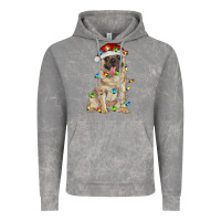 Cloud Rock pug with christmas lights Vintage Hoodie - RanaPortraitStore