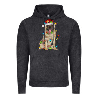 Vintage Black pug with christmas lights Vintage Hoodie - RanaPortraitStore
