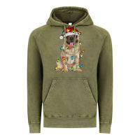 Vintage Olive pug with christmas lights Vintage Hoodie - RanaPortraitStore