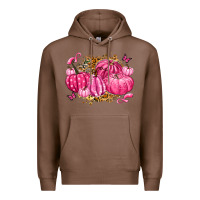 Chestnut breast cancer awareness pink pumpkins Premium Hoodie - LillyAllenDesigns