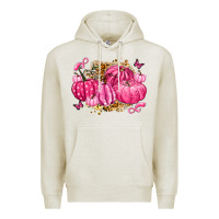 Oatmeal Heather breast cancer awareness pink pumpkins Premium Hoodie - LillyAllenDesigns