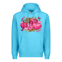 Ocean Blue breast cancer awareness pink pumpkins Premium Hoodie - LillyAllenDesigns