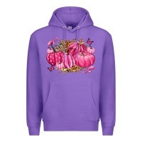 Purple breast cancer awareness pink pumpkins Premium Hoodie - LillyAllenDesigns
