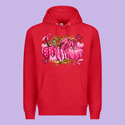 Breast Cancer Awareness Pink Pumpkins Premium Hoodie Designed By Lillyallendesigns