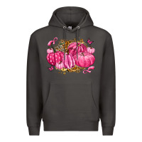 Smoke breast cancer awareness pink pumpkins Premium Hoodie - LillyAllenDesigns