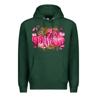 Sports Green breast cancer awareness pink pumpkins Premium Hoodie - LillyAllenDesigns