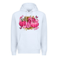 White breast cancer awareness pink pumpkins Premium Hoodie - LillyAllenDesigns