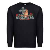 Black she will not fail psalm christian cross pray Premium Sweatshirt - NancyCooperArtShop