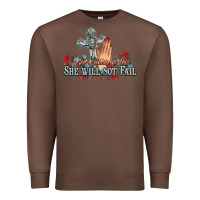 Chestnut she will not fail psalm christian cross pray Premium Sweatshirt - NancyCooperArtShop
