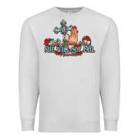 Dove Grey she will not fail psalm christian cross pray Premium Sweatshirt - NancyCooperArtShop