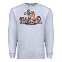 Heather Grey she will not fail psalm christian cross pray Premium Sweatshirt - NancyCooperArtShop