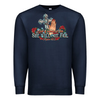 Navy she will not fail psalm christian cross pray Premium Sweatshirt - NancyCooperArtShop