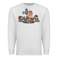 Oatmeal Heather she will not fail psalm christian cross pray Premium Sweatshirt - NancyCooperArtShop