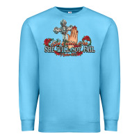Ocean Blue she will not fail psalm christian cross pray Premium Sweatshirt - NancyCooperArtShop