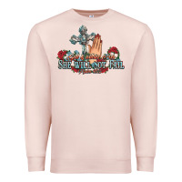 Pale Pink she will not fail psalm christian cross pray Premium Sweatshirt - NancyCooperArtShop