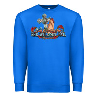 True Royal she will not fail psalm christian cross pray Premium Sweatshirt - NancyCooperArtShop