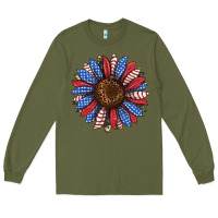 Army Green usa flag camouflage sunflower Long Sleeve Tee - JahusDesignShop