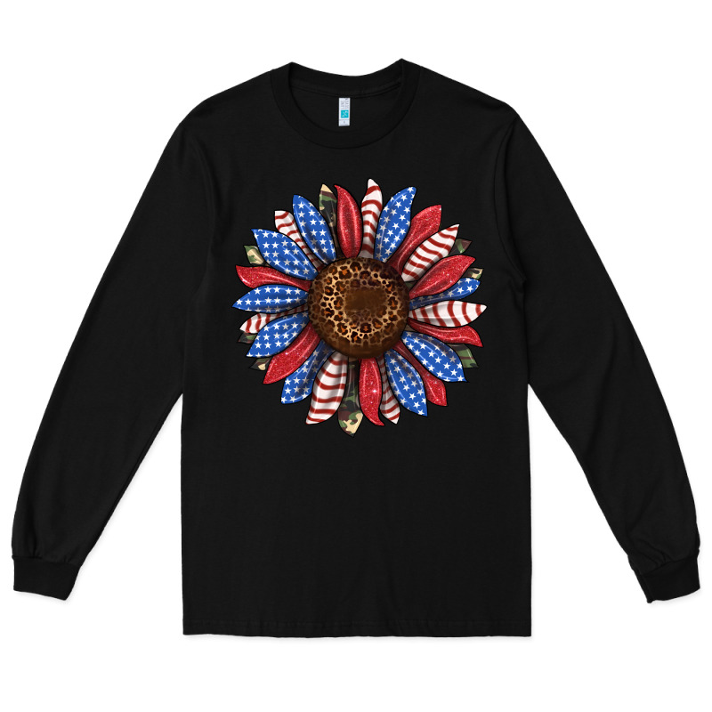 Usa Flag Camouflage Sunflower Long Sleeve Tee by JahusDesignShop | Teevron
