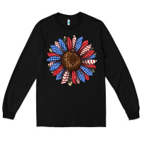 Black usa flag camouflage sunflower Long Sleeve Tee - JahusDesignShop