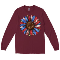 Burgundy usa flag camouflage sunflower Long Sleeve Tee - JahusDesignShop