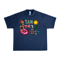 Navy Tan Tipsy Urban Heavy Tee - CowhideDigitalArt