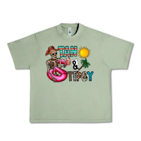 Oil Green Tan Tipsy Urban Heavy Tee - CowhideDigitalArt