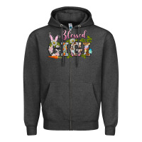 Charcoal Heather blessed gigi easter Zipper Hoodie - BarkalooDesign