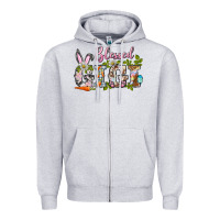 Heather Grey blessed gigi easter Zipper Hoodie - BarkalooDesign
