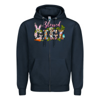 Navy blessed gigi easter Zipper Hoodie - BarkalooDesign