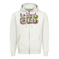 Oatmeal Heather blessed gigi easter Zipper Hoodie - BarkalooDesign
