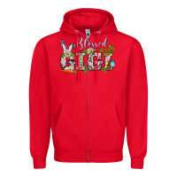 Red blessed gigi easter Zipper Hoodie - BarkalooDesign