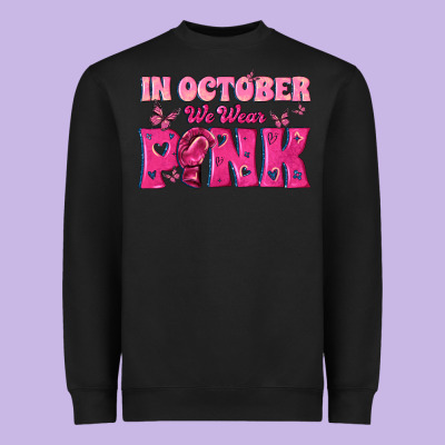 In October We Wear Pink Heavyweight Sweatshirt Designed By Texasbilliewilder