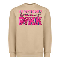 Mushroom In October We Wear Pink Heavyweight Sweatshirt - texasbilliewilder