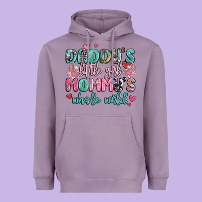 Daddy's Little Girl Mommy's Whole World Heavyweight Hoodie Designed By Maliassmallbusiness