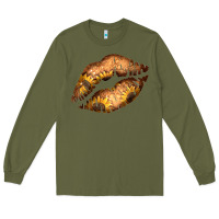 Army Green Western Sunflower Lips Long Sleeve Tee - Bettercallsaul
