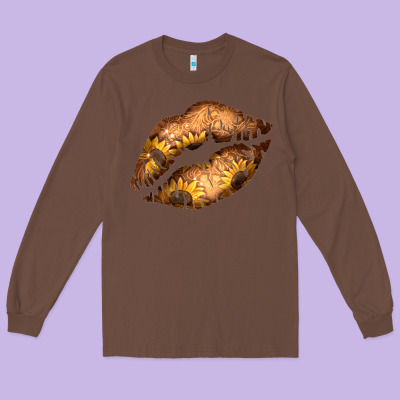 Western Sunflower Lips Long Sleeve Tee Designed By Bettercallsaul