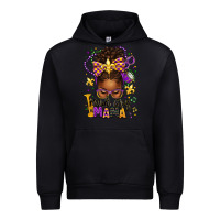Black mardi gras mama afro messy bun Urban Hoodie - texasbilliewilder