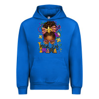 Cobalt mardi gras mama afro messy bun Urban Hoodie - texasbilliewilder