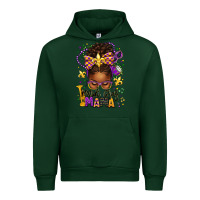 Forest Green mardi gras mama afro messy bun Urban Hoodie - texasbilliewilder