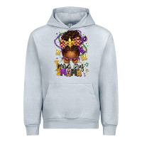 Heather Grey mardi gras mama afro messy bun Urban Hoodie - texasbilliewilder