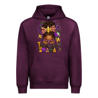 Mauve Wine mardi gras mama afro messy bun Urban Hoodie - texasbilliewilder